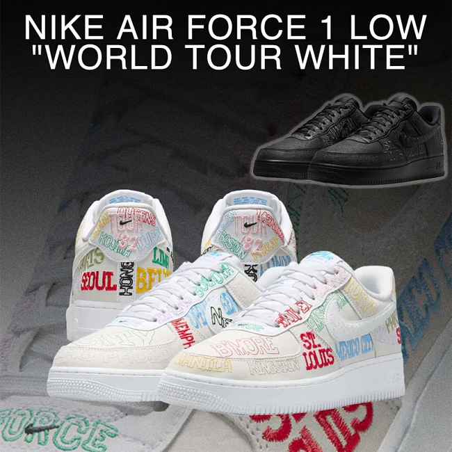 NIKE AIR FORCE 1 LOW “On Tour/Black/White” [II1549-001/II1549-100]