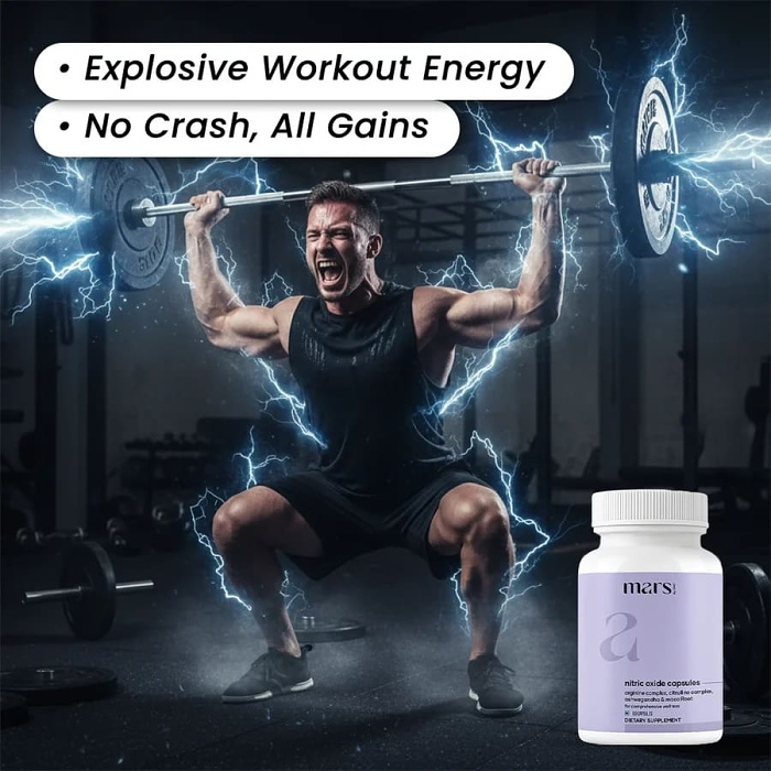 Mars Nitric Oxide Capsules with L-Arginine, L-Citrulline & Adaptogens – Circulation, Endurance & Recovery Support