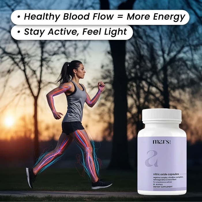 Mars Nitric Oxide Capsules with L-Arginine, L-Citrulline & Adaptogens – Circulation, Endurance & Recovery Support
