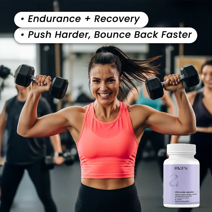 Mars Nitric Oxide Capsules with L-Arginine, L-Citrulline & Adaptogens – Circulation, Endurance & Recovery Support