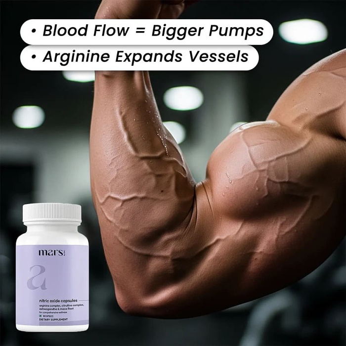 【Buy 1 get 1 free】Mars Nitric Oxide Capsules with L-Arginine, L-Citrulline & Adaptogens – Circulation, Endurance & Recovery Support