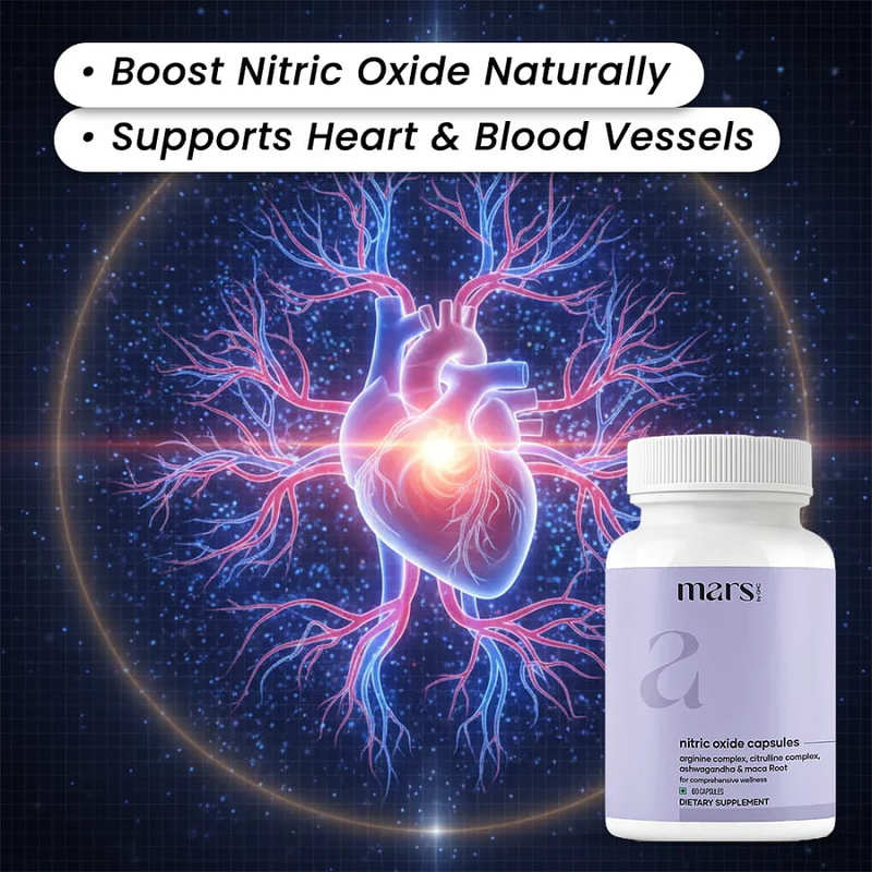 【Buy 1 get 1 free】Mars Nitric Oxide Capsules with L-Arginine, L-Citrulline & Adaptogens – Circulation, Endurance & Recovery Support