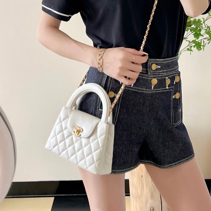 Chanel Kelly Mini Shopping Bag ✨ Mini 23K Shiny Aged Calfskin