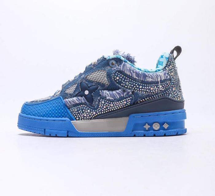 LV Skate Sneaker Monogram Denim with Swarovski Crystals