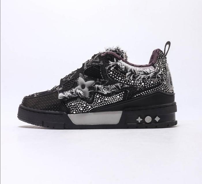 LV Skate Sneaker Monogram Denim with Swarovski Crystals