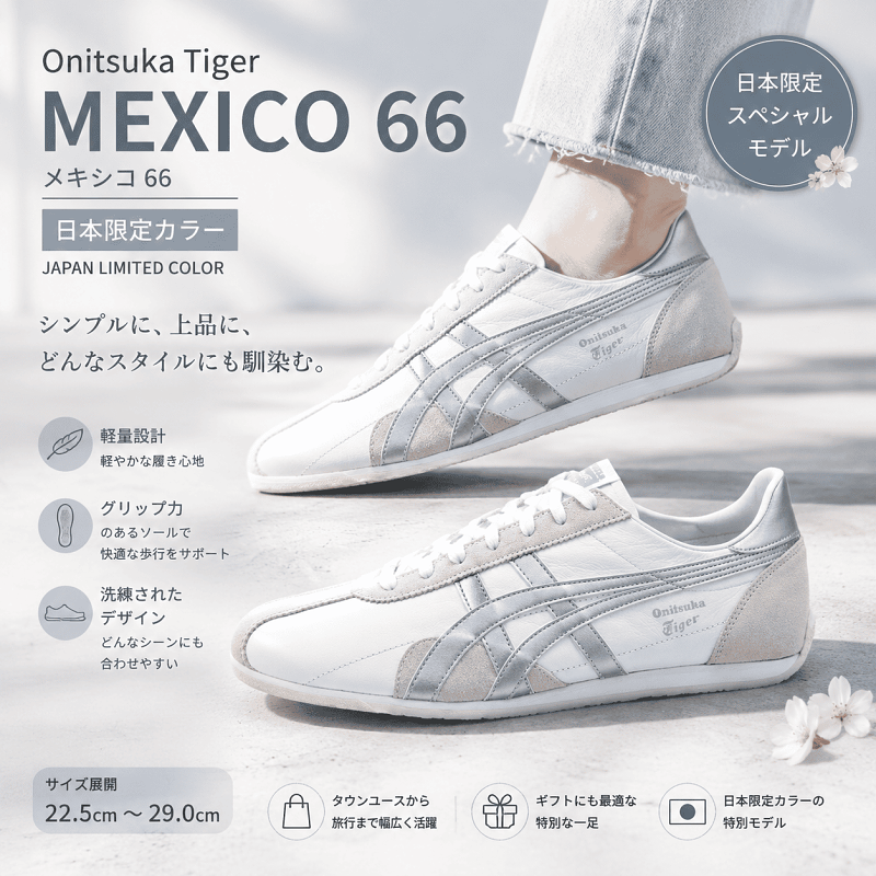日本未入荷 Onitsuka Tiger Runspark /SILVER WHITE/GOLD オニツカタイガー ランスパーク ゴールド 男女兼用スニーカー
