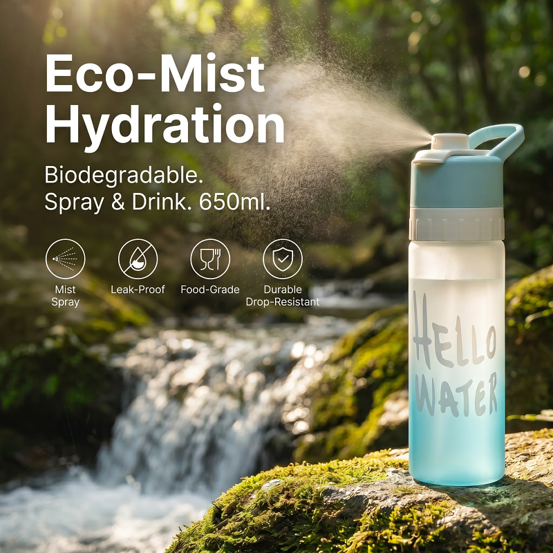 Eco-MistHydration Bottle IDual Spray-Drink·Leak Proof·Summer Refresh