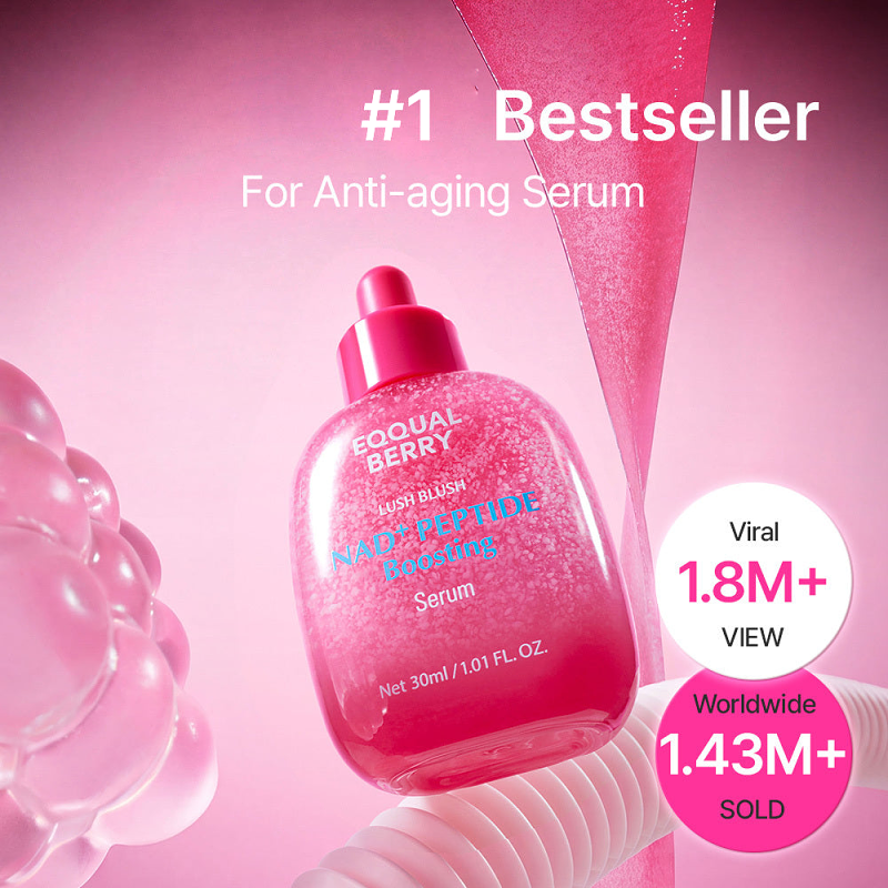 #No.1 EQQUALBERRY NAD+ Peptide Boosting Serum | 14 Peptide Serum for Face, Neck & Body | Vegan Collagen & Pink Serum for Anti-Aging, Firming & Lifting |