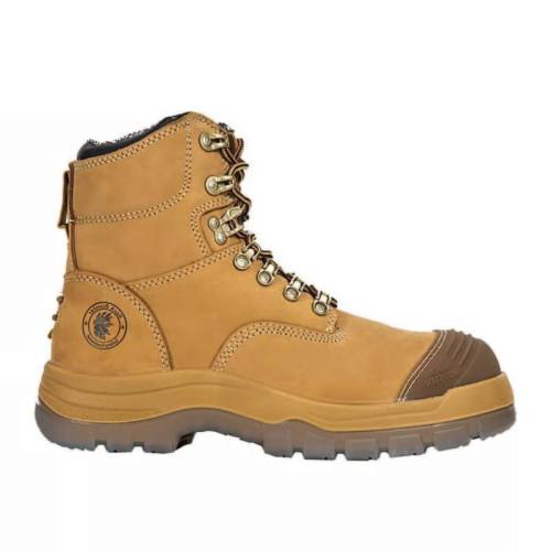 Tan 7 Inch Steel Toe Leather Asphalt Work Boots Ak232