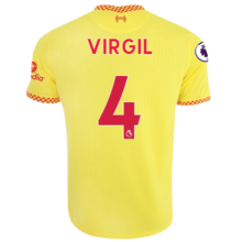 VIRGIL #4 LFC 1:1 Third Yellow Fans Jersey2021/22 (League Font)