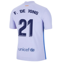 F.DE JONG #21 BA 1:1 Away Fans Soccer Jersey 2021/22 (LaLiga Fonts西甲字体)