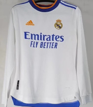 2021/22 RM Home White Long Sleeve Player Soccer Jersey