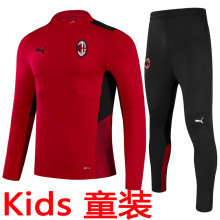 2021/22 AC Red Half Pull Kids Sweater Tracksuit