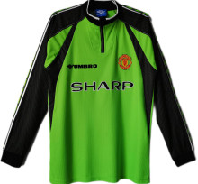 1998/99 M Utd Green GK Retro Soccer Jersey