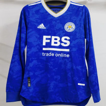 2021/22 Leicester City Home Blue Long Sleeve Player Soccer Jersey