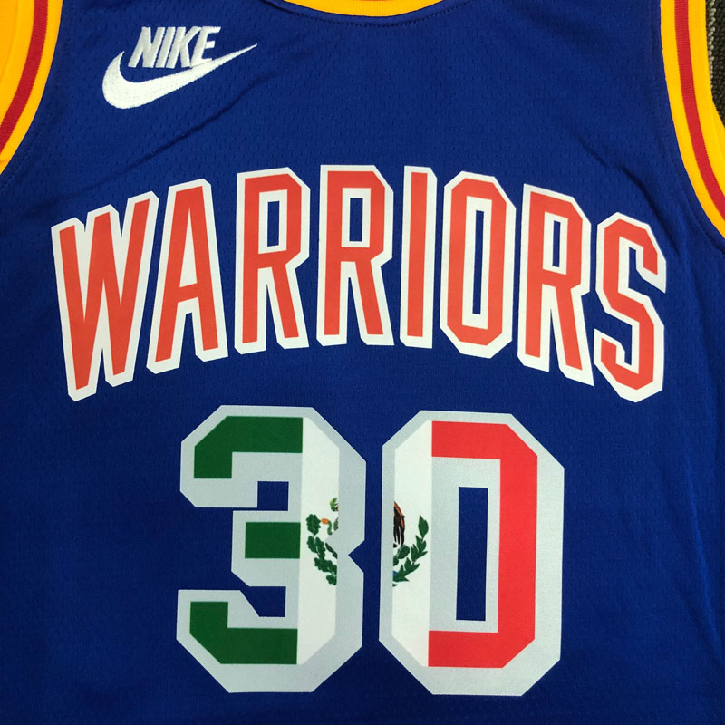75th Anniversary Golden State Warriors Curry #30 Mexico Edition Blue NBA  Jersey - Kitsociety