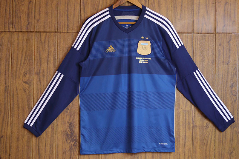 US$ 20.00 - 2014 Argentina Away Long Sleeve Retro Soccer Jersey (长袖) -  m.sptkit.com