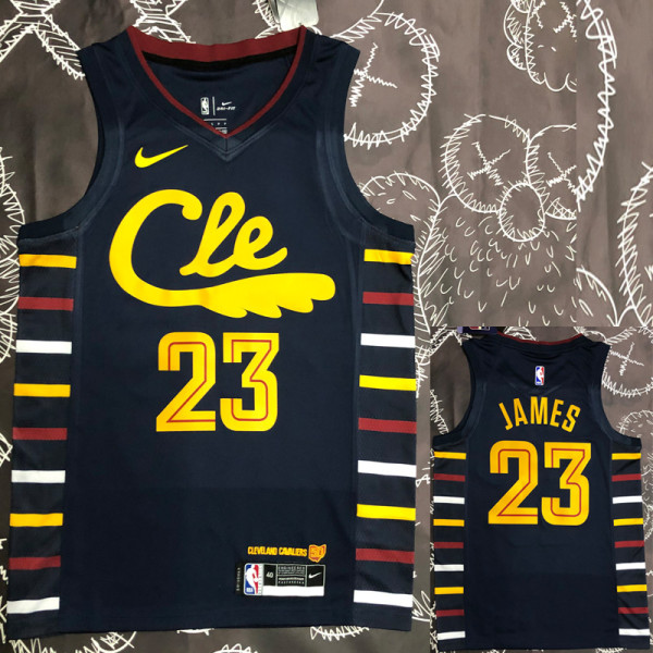 Cleveland Cavaliers JAMES #23 Black Top Quality Hot Pressing NBA Jersey