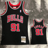 1998 BULLS RODMAN #91 Black Retro Top Quality Hot Pressing NBA Jersey