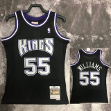 2001 Kings WILLIAMS #55 Black Retro Top Quality Hot Pressing NBA Jersey