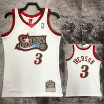 1998 76ERS IVERSON #3 White Retro Top Quality Hot Pressing NBA Jersey