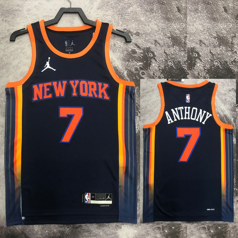 2022 Season Anthony#7 Knicks Urban Edition Black NBA Jersey