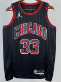 22-23 BULLS PIPPEN #33 Black Top Quality Hot Pressing NBA Jersey (Trapeze Edition) 飞人版