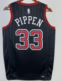 22-23 BULLS PIPPEN #33 Black Top Quality Hot Pressing NBA Jersey (Trapeze Edition) 飞人版