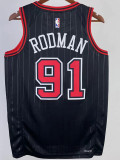 22-23 BULLS RODMAN #91 Black Top Quality Hot Pressing NBA Jersey (Trapeze Edition) 飞人版