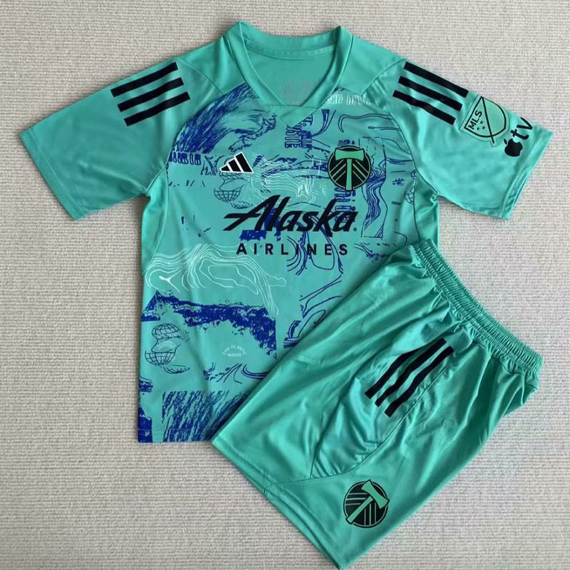 US$ 14.50 - 23-24 Portland Timbers Blue Special Edition Kids Soccer Jersey  (带章) - m.sptkit.com