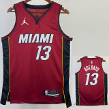 22-23 HEAT ADEBAYO #13 Red Top Quality Hot Pressing NBA Jersey (Trapeze Edition) 飞人版