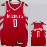 2018-19 ROCKETS WESTBROOK #0 Red Away Top Quality Hot Pressing NBA Jersey