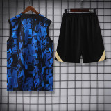 23-24 CHE Blue Black Tank top and shorts suit