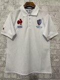 2023 France White Rugby Polo Short Sleeve