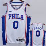 22-23 76ERS MAXEY #0 White Top Quality Hot Pressing NBA Jersey