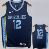 22-23 Grizzlies MORANT #12 Dark Blue Top Quality Hot Pressing NBA Jersey