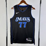 23-24 Dallas Mavericks DONCIC #77 Black City Edition Top Quality Hot Pressing NBA Jersey(V领)