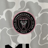 23-24 Inter Miami Grey White Joint Edition Fans Soccer Jersey (左袖带图案) 猿