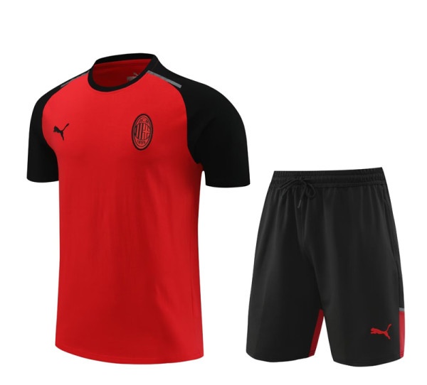 24-25 ACM Red Training Short Suit (High Quality)纯棉纱