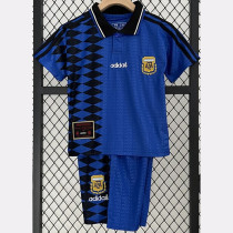 1994 Argentina Away Kids Retro Soccer Jersey