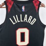 23-24 Trail Blazers LILLARD #0 Black City Edition Top Quality Hot Pressing NBA Jersey