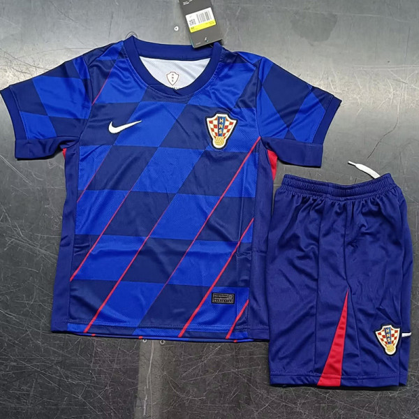 24-25 Croatia Away Kids Soccer Jersey