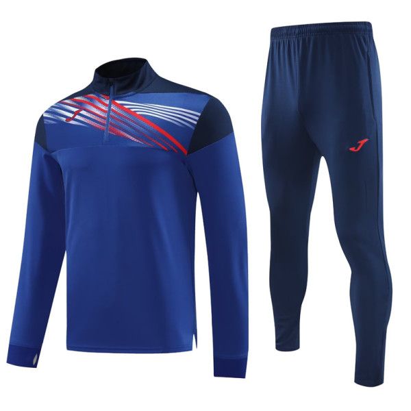 2024 JOM Fancy blue Half Pull Tracksuit #810(半拉链)