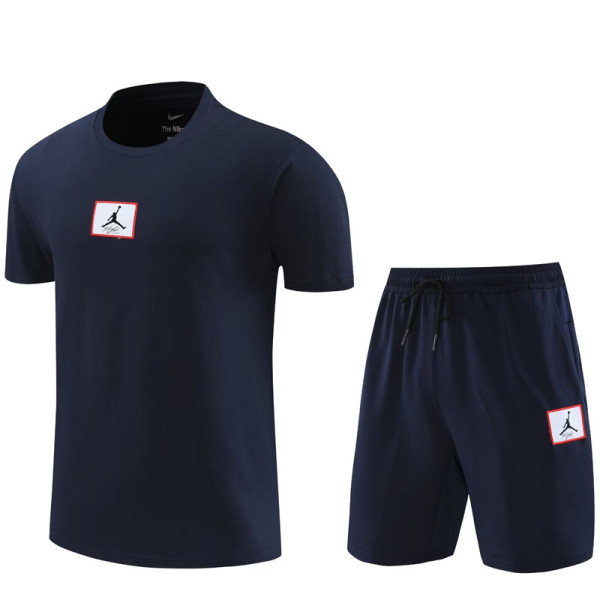 2024 JORDAN Royal blue Training Short Suit #2222(宝蓝色)(High Quality)纯棉纱