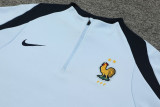 24-25 France Light blue Kids Half Pull Tracksuit (童装)(半拉链)