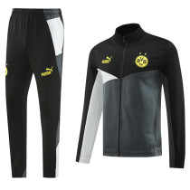 24-25 Dortmund Black Grey Jacket Tracksuit #02