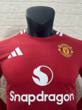 24-25 Man Utd Home Long Sleeve Player Version Soccer Jersey (长袖球员)