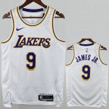 22-23 Lakers JAMES JR. #9 White Top Quality Hot Pressing NBA Jersey(圆领)