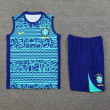 24-25 Brazil Fancy blue Tank top and shorts suit