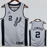 20-21 SA Spurs  LEONARD #2 Grey Top Quality Hot Pressing NBA Jersey (Trapeze Edition) 飞人版